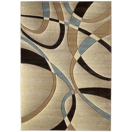 Rlm Distribution 1 ft. 10 in. x 2 ft. 8 in. Contours La Chic Accent Rug Beige HO3085912